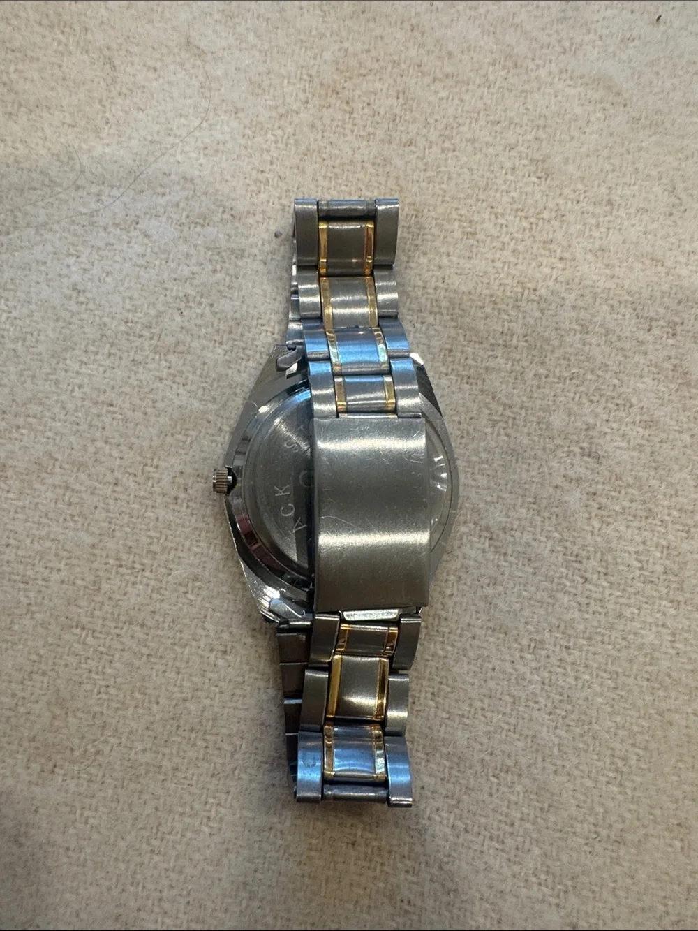 Vintage Geneva Gold Dial Two-Tone Silver and Gold Men's Watch